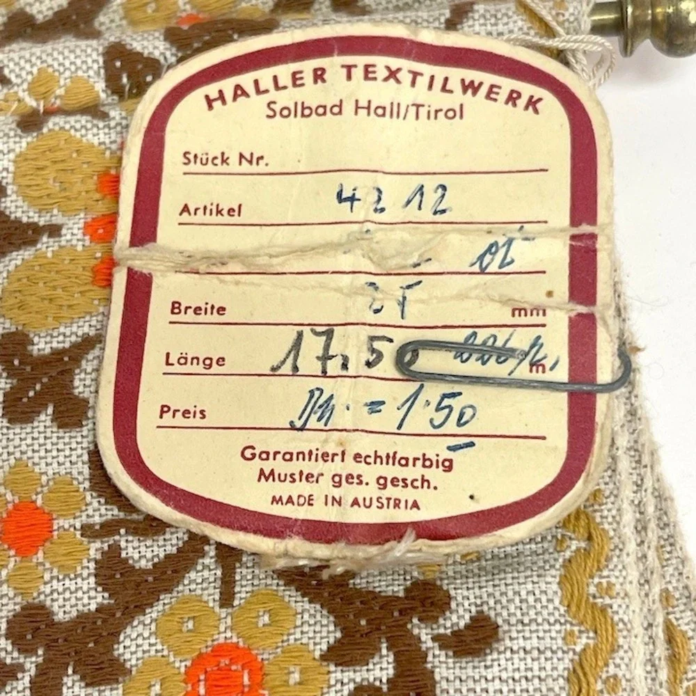 Vintage 1970s Austrian Tyrolean Woven Bell Pull Haller Textilwerk (20